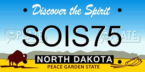 SOIS75 North Dakota License Plate