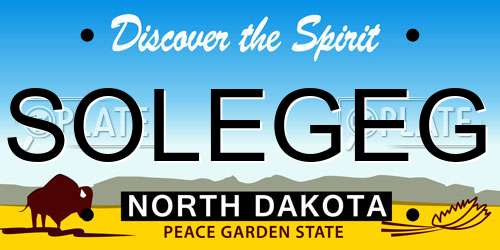 SOLEGEG North Dakota License Plate