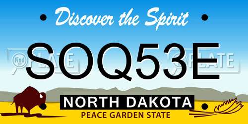 SOQ53E North Dakota License Plate