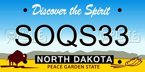 SOQS33 North Dakota License Plate