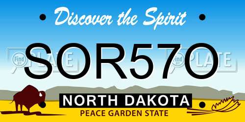 SOR57O North Dakota License Plate