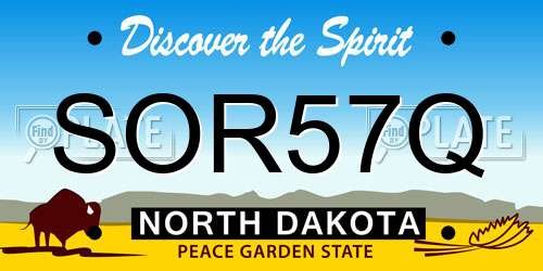 SOR57Q North Dakota License Plate