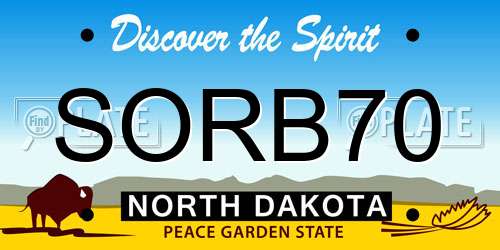 SORB70 North Dakota License Plate