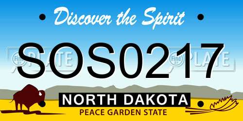 SOS0217 North Dakota License Plate