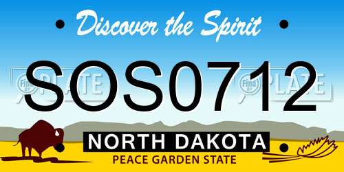 SOS0712 North Dakota License Plate