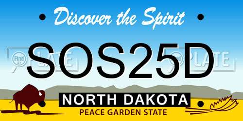 SOS25D North Dakota License Plate