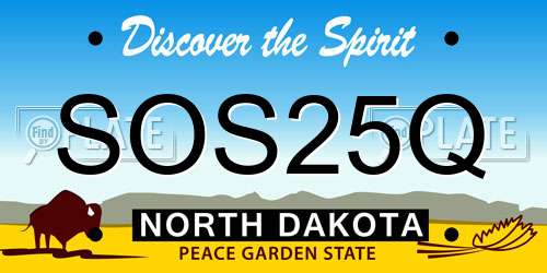 SOS25Q North Dakota License Plate