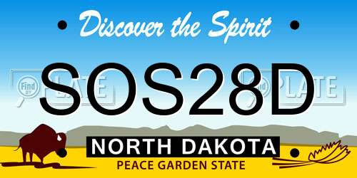 SOS28D North Dakota License Plate
