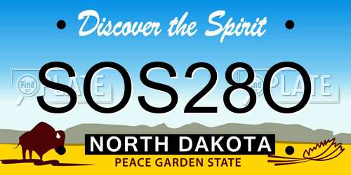 SOS28O North Dakota License Plate