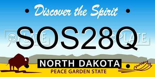 SOS28Q North Dakota License Plate
