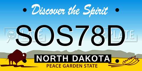 SOS78D North Dakota License Plate
