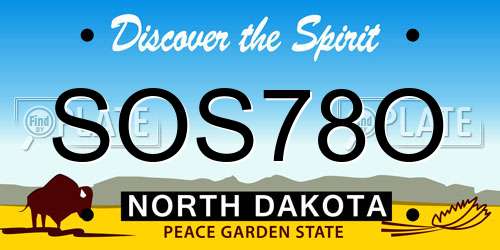 SOS78O North Dakota License Plate