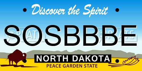 SOSBBBE North Dakota License Plate