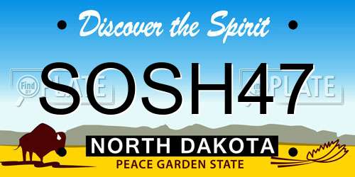 SOSH47 North Dakota License Plate