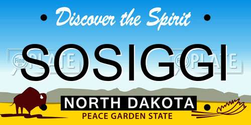 SOSIGGI North Dakota License Plate