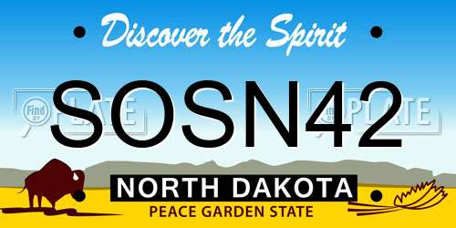 SOSN42 North Dakota License Plate