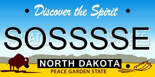 SOSSSSE North Dakota License Plate