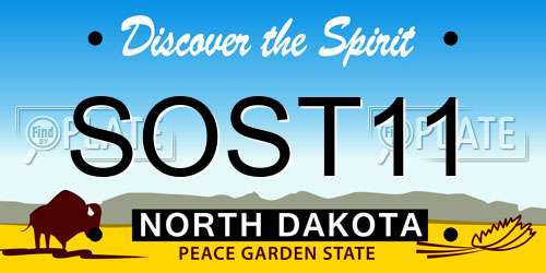 SOST11 North Dakota License Plate