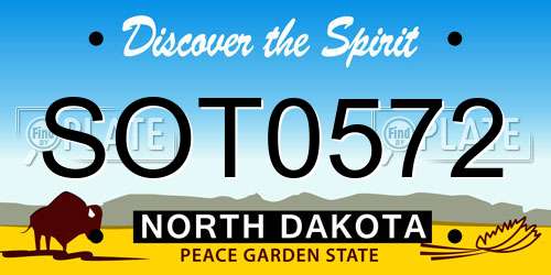 SOT0572 North Dakota License Plate