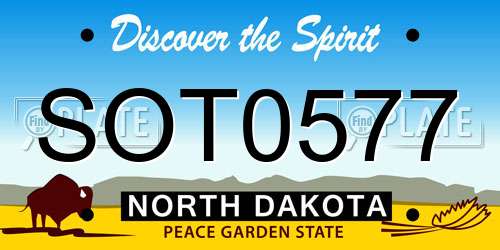 SOT0577 North Dakota License Plate