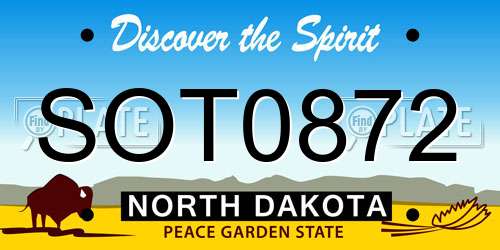 SOT0872 North Dakota License Plate