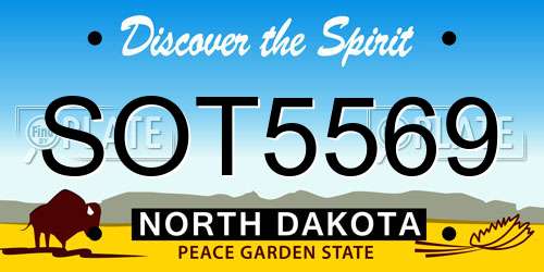 SOT5569 North Dakota License Plate