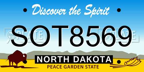 SOT8569 North Dakota License Plate