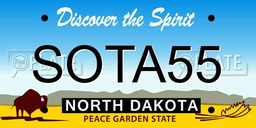SOTA55 North Dakota License Plate