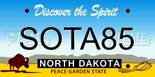 SOTA85 North Dakota License Plate