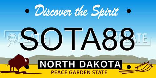 SOTA88 North Dakota License Plate