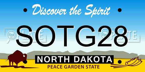 SOTG28 North Dakota License Plate