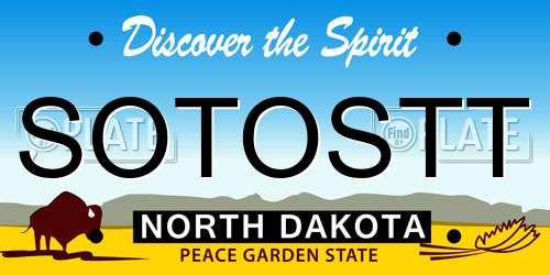 SOTOSTT North Dakota License Plate