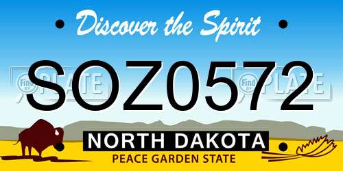 SOZ0572 North Dakota License Plate