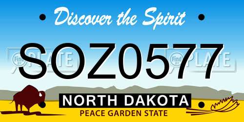SOZ0577 North Dakota License Plate