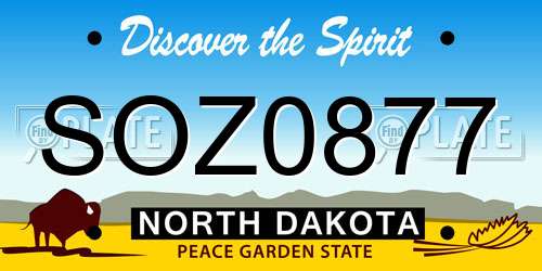 SOZ0877 North Dakota License Plate
