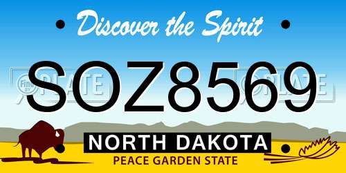 SOZ8569 North Dakota License Plate