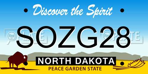 SOZG28 North Dakota License Plate