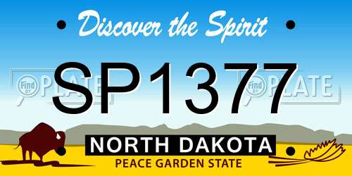 SP1377 North Dakota License Plate