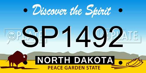 SP1492 North Dakota License Plate