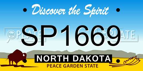 SP1669 North Dakota License Plate