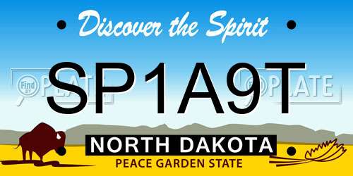 SP1A9T North Dakota License Plate