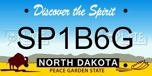 SP1B6G North Dakota License Plate