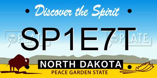 SP1E7T North Dakota License Plate