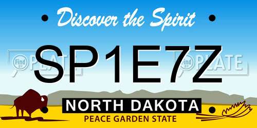 SP1E7Z North Dakota License Plate