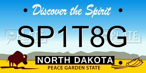 SP1T8G North Dakota License Plate
