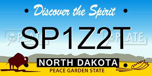 SP1Z2T North Dakota License Plate
