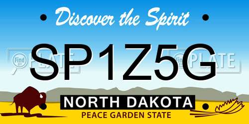 SP1Z5G North Dakota License Plate