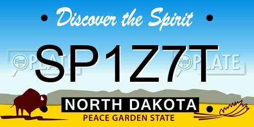 SP1Z7T North Dakota License Plate
