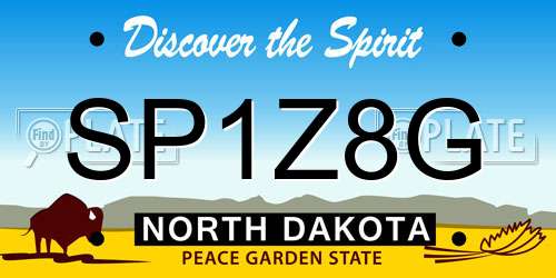 SP1Z8G North Dakota License Plate
