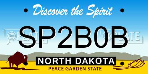 SP2B0B North Dakota License Plate